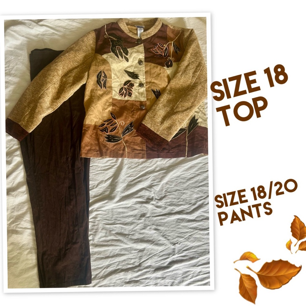 Classic Brown and Tan Vintage Top by BFA w/Pants